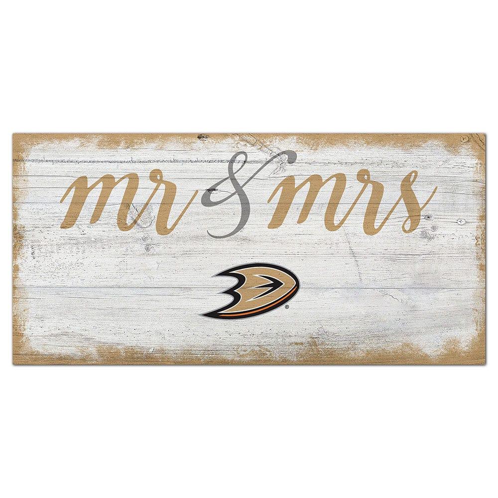 fan creations Anaheim Ducks Script Mr & Mrs 6x12 Sign