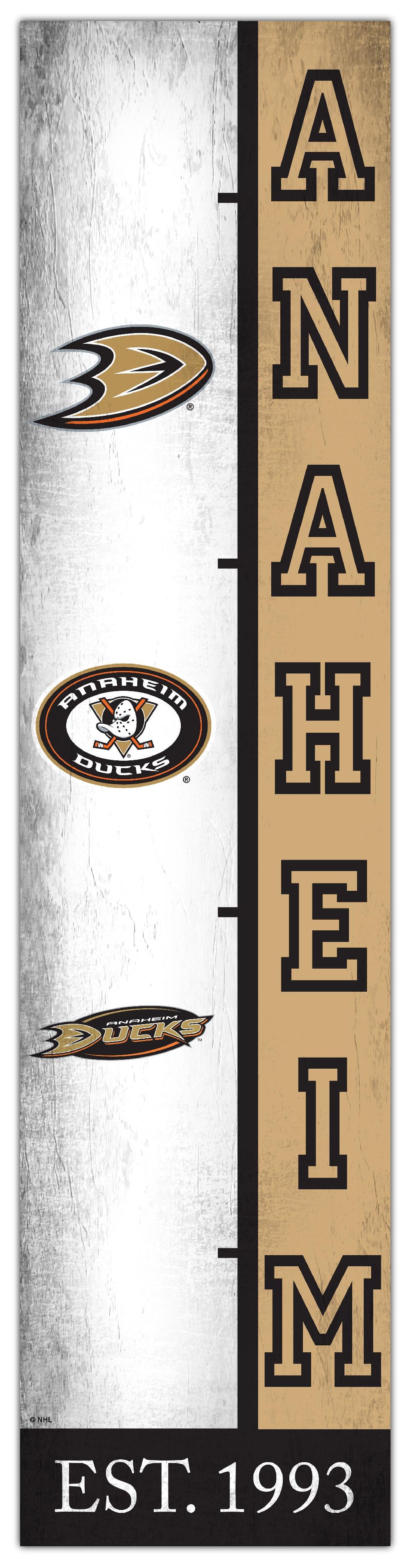 fan creations Anaheim Ducks Team Logo Progression 6x24