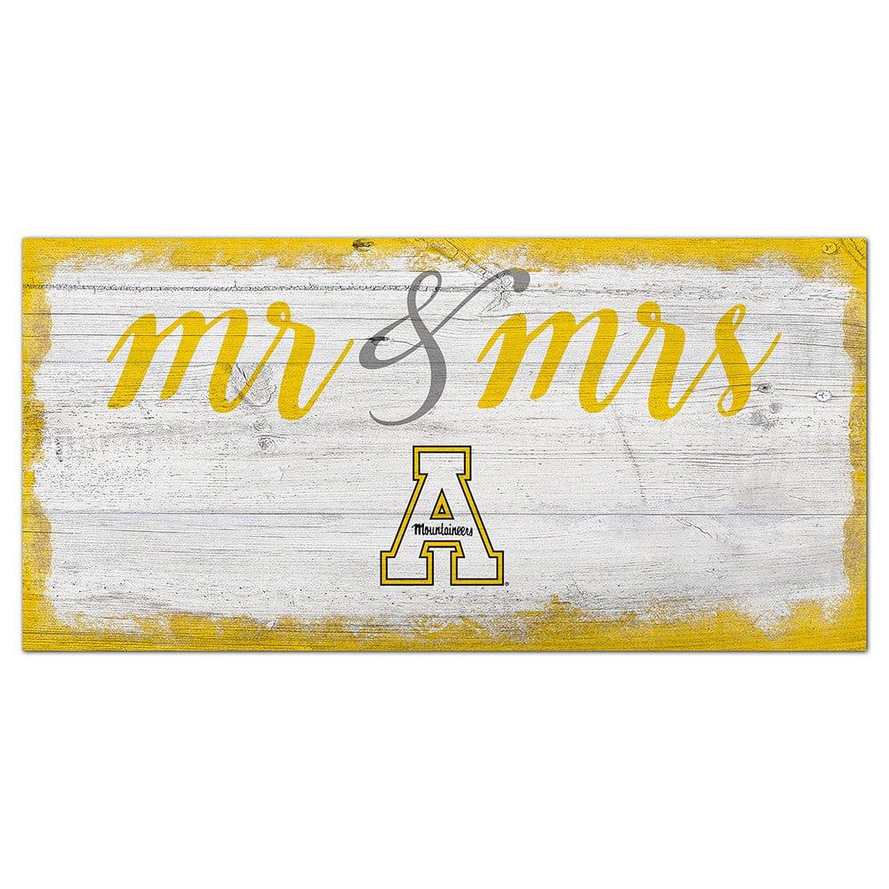 fan creations Appalachian State Script Mr & Mrs 6x12 Sign