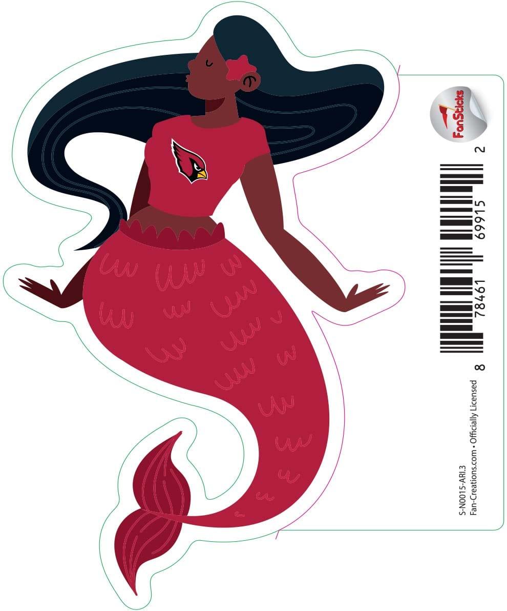 fan creations Arizona Cardinals 3in Decal Mermaid with Team Shirt