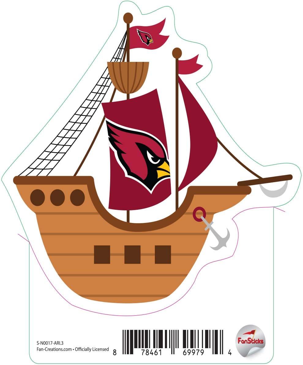 fan creations Arizona Cardinals 3in Decal Pirate Ship