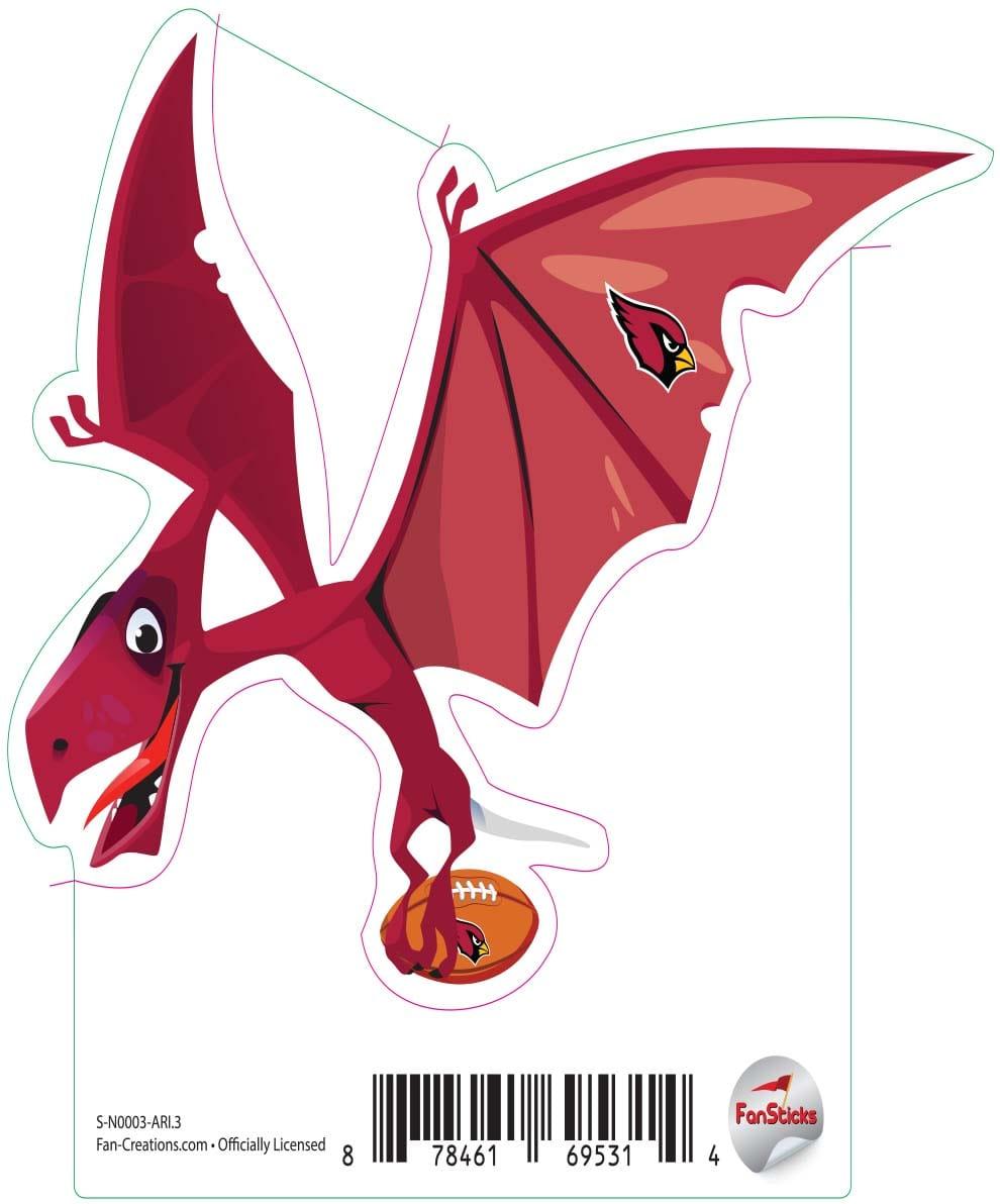 fan creations Arizona Cardinals 3in Decal Pterodactyl with Football