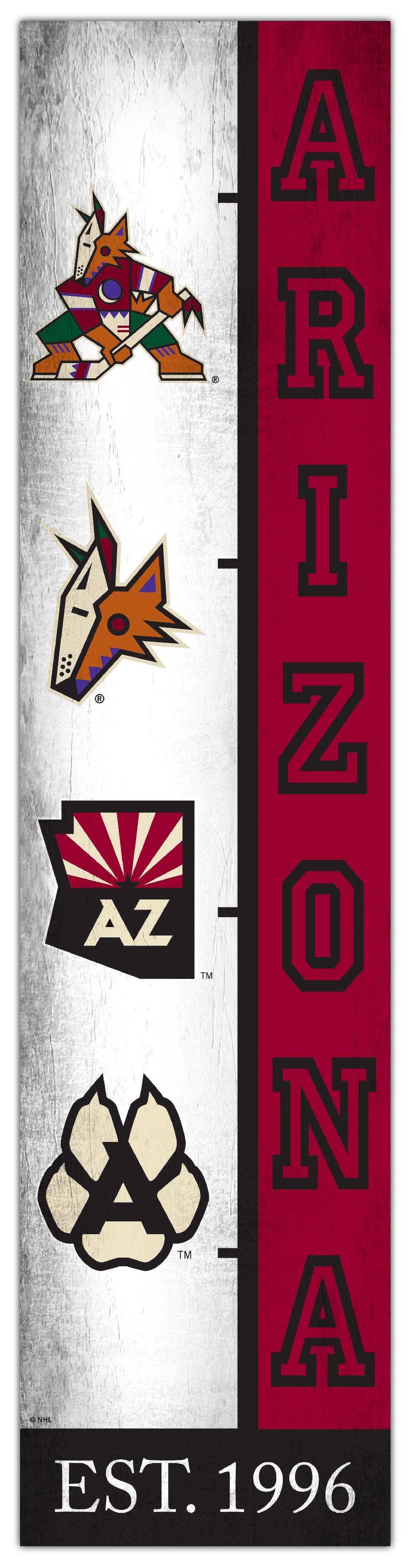fan creations Arizona Coyotes Team Logo Progression 6x24