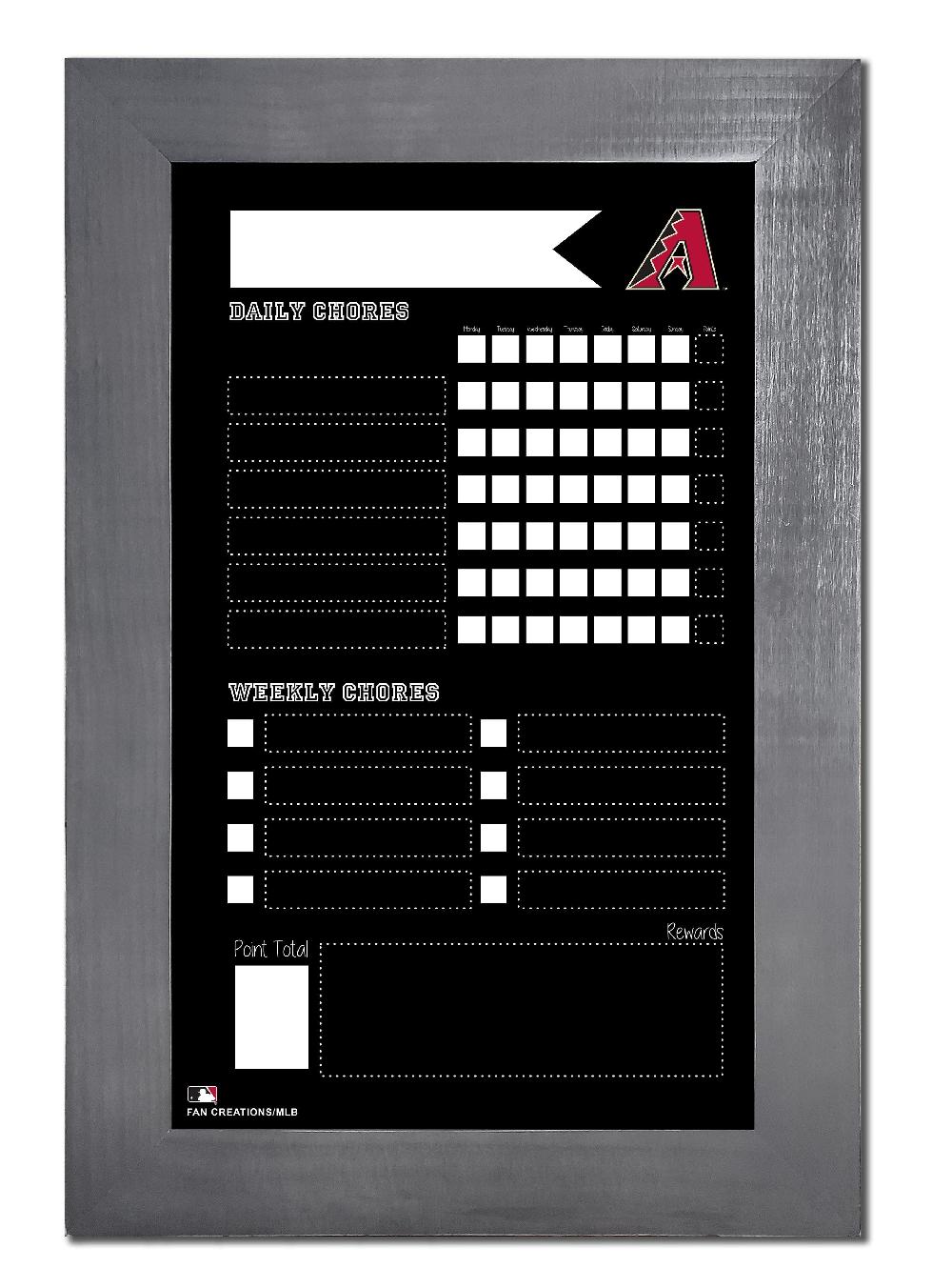 fan creations Arizona Diamondbacks Chore Chart Chalkboard 11x19 With Frame