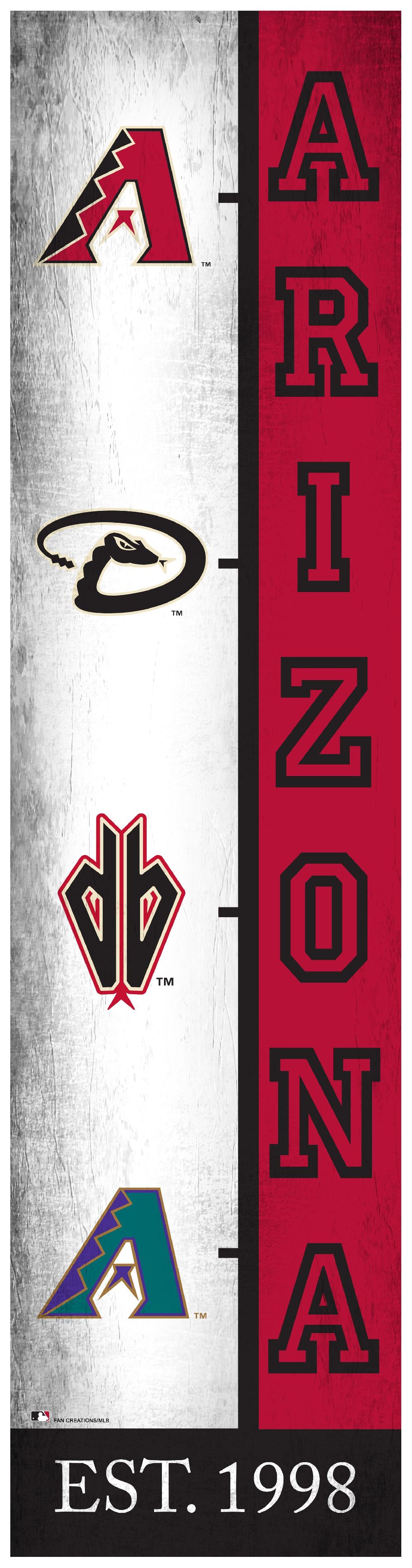 fan creations Arizona Diamondbacks Team Logo Progression 6x24