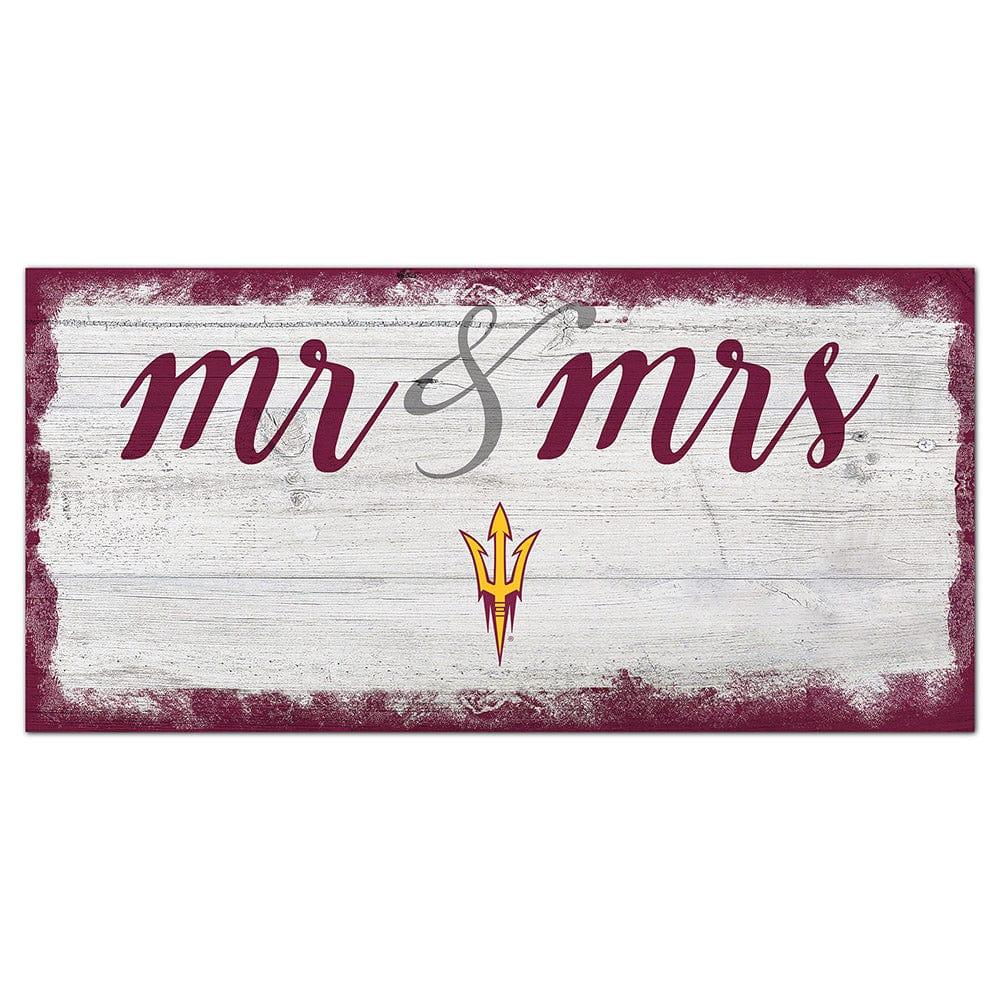 fan creations Arizona State Script Mr & Mrs 6x12 Sign