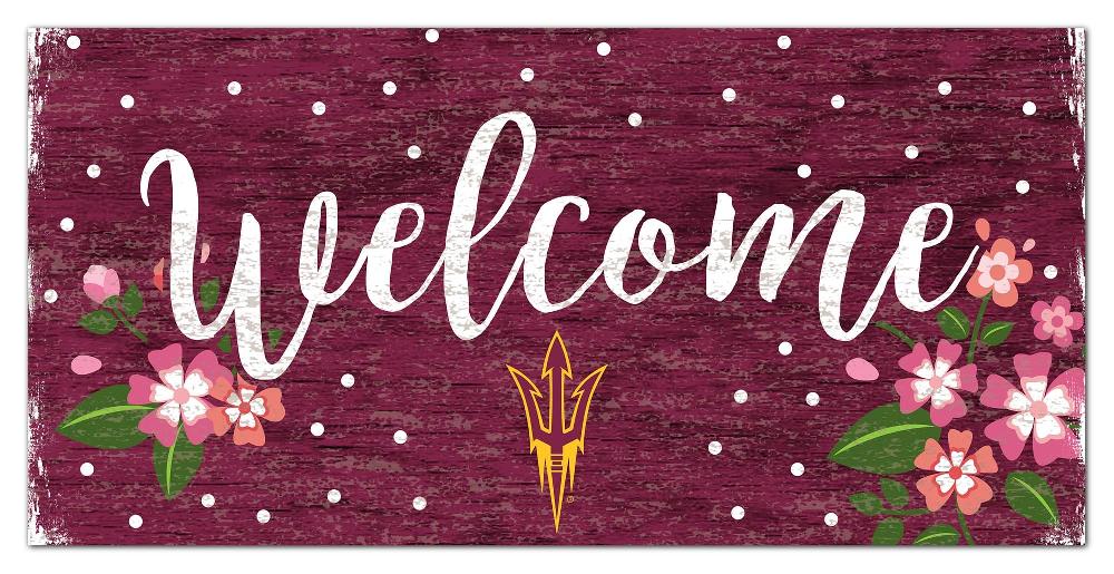 fan creations Arizona State Welcome Floral 6x12 Sign