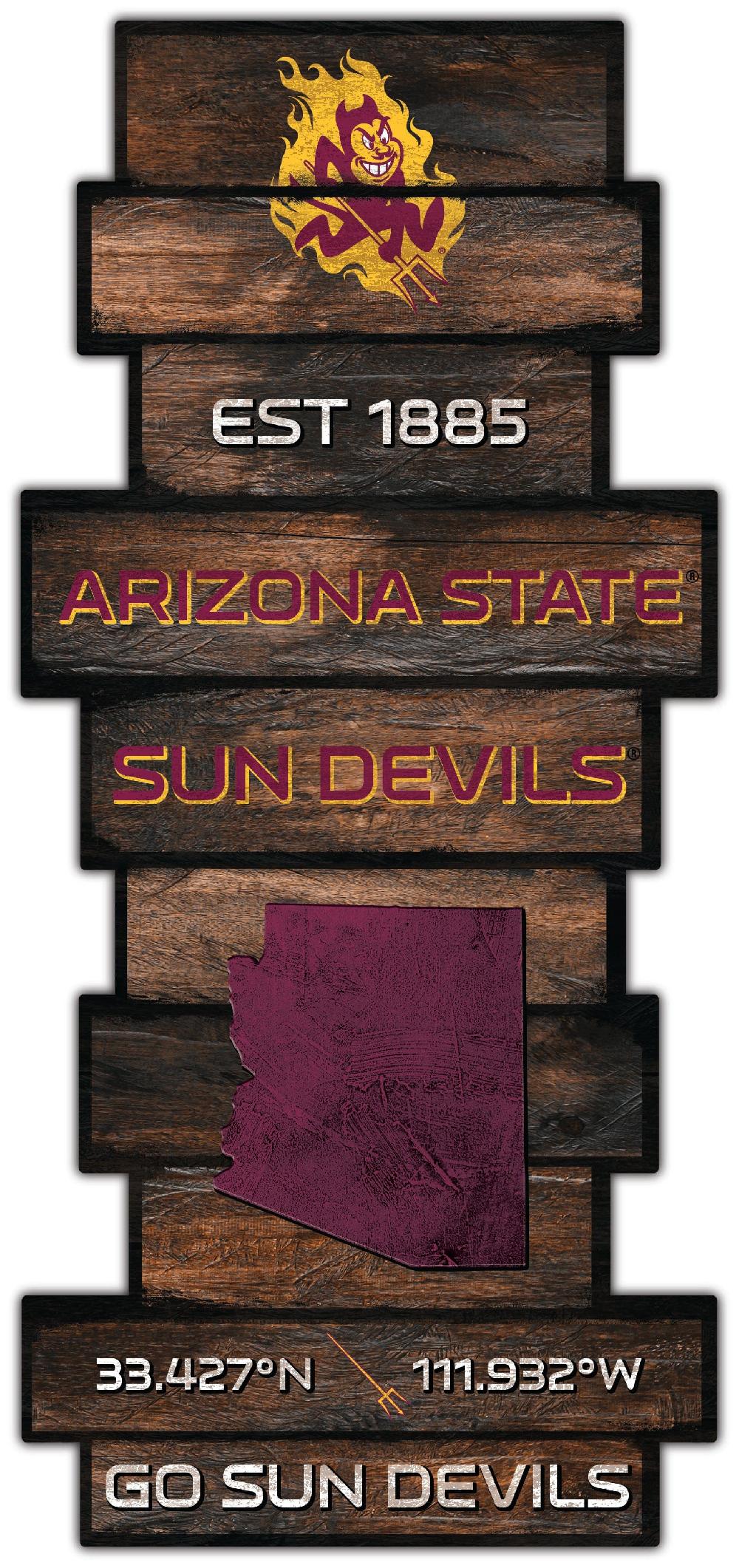 Fan Creations Arizona State Wood Celebration Stack 24" Sign