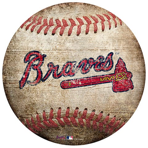 fan creations Atlanta Braves 12" Baseball Shaped Sign