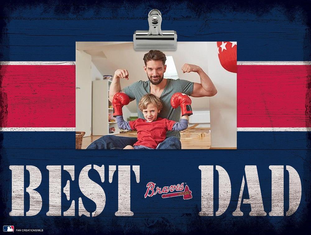 fan creations Atlanta Braves Best Dad With Stripe Clip Frame