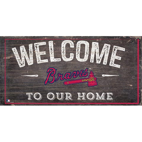 fan creations Atlanta Braves Welcome Distressed Sign