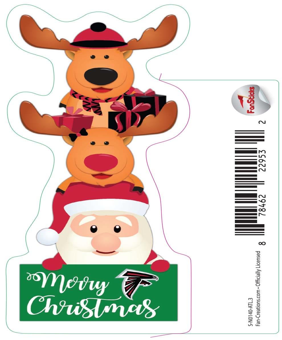 Fan Creations Atlanta Falcons 3in Decal "Christmas Stack"