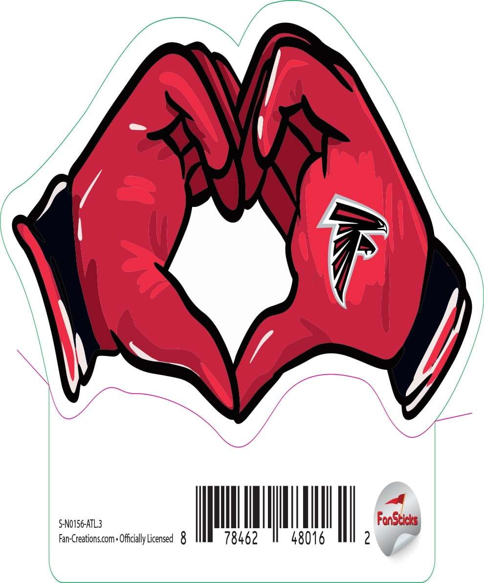 fan creations Atlanta Falcons 3in Decal "Heart Hands"