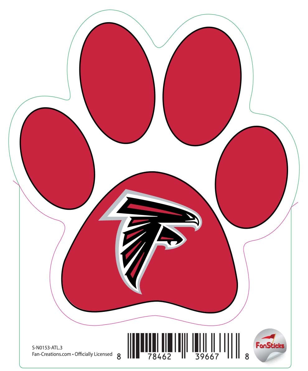 fan creations Atlanta Falcons 3in Decal "Paw Print with Team Logo"