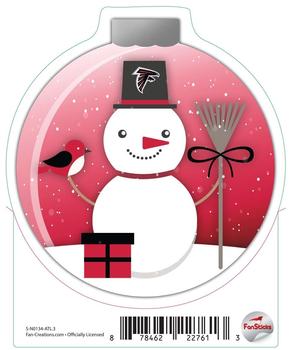fan creations Atlanta Falcons 3in Decal "Snowman Ornament"