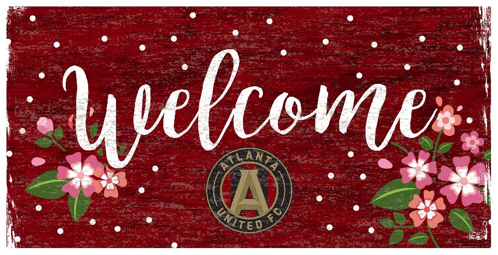 fan creations Atlanta United Welcome Floral 6x12 Sign