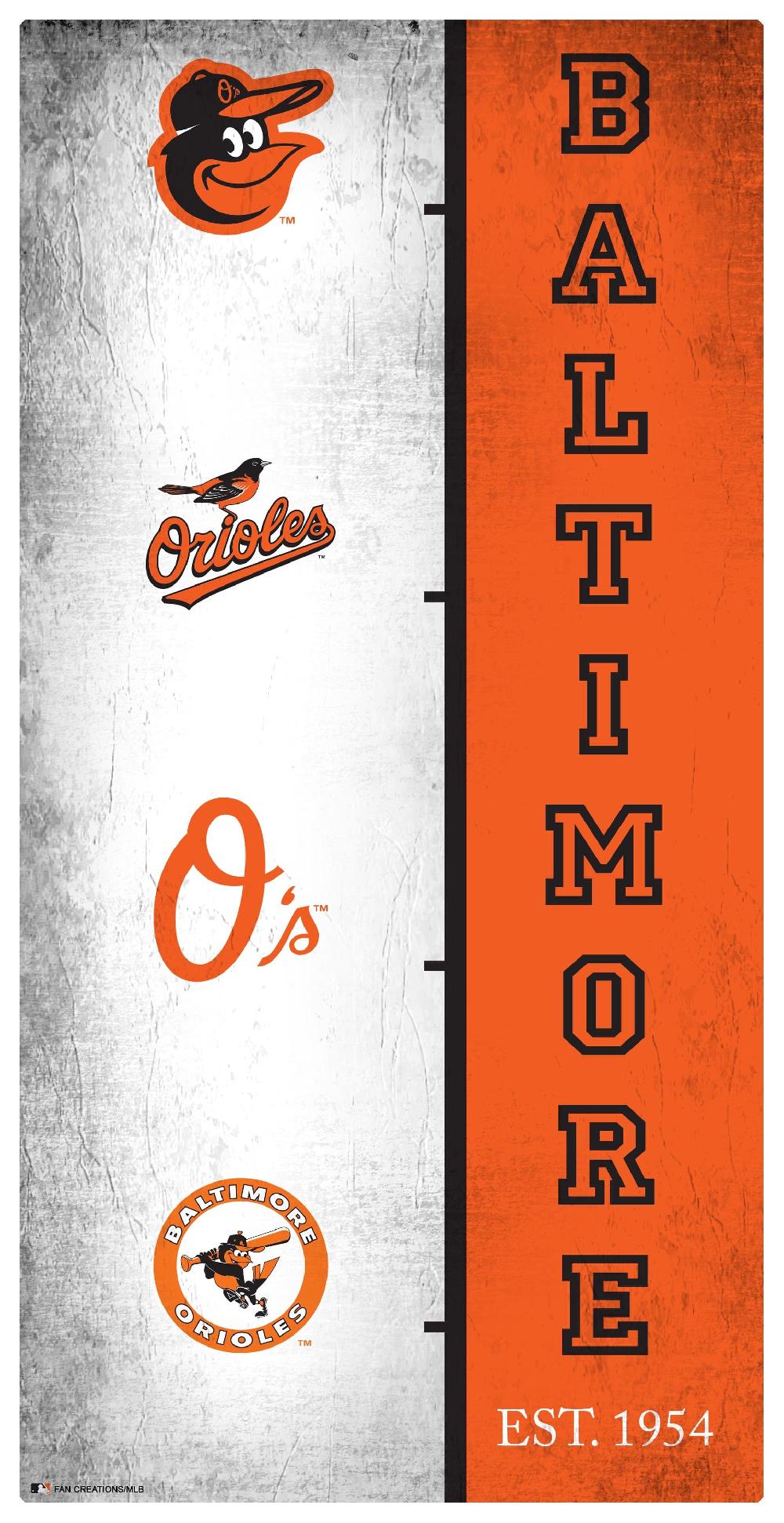 fan creations Baltimore Orioles Team Logo Progression 6x12