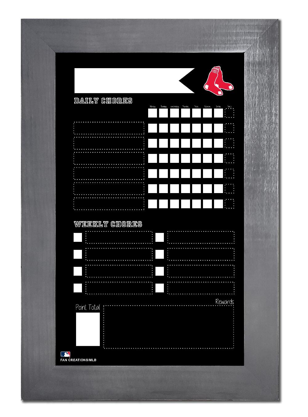 fan creations Boston Red Sox Chore Chart Chalkboard 11x19 With Frame