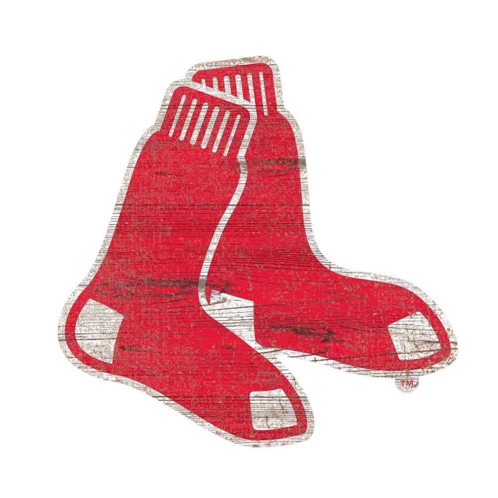 fan creations Boston Red Sox Distressed Logo Cutout Sign