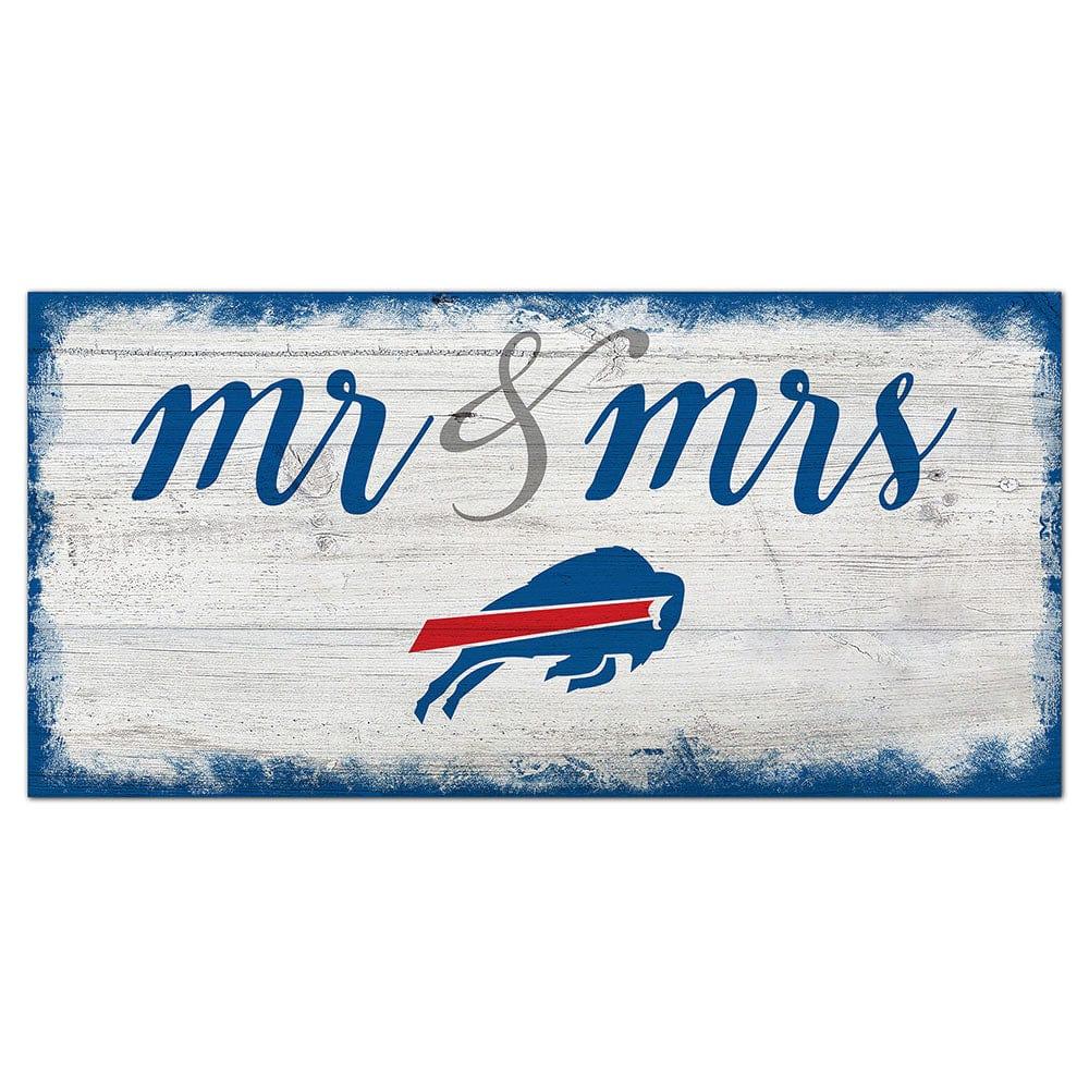 Fan Creations Buffalo Bills Script Mr & Mrs 6x12 Sign