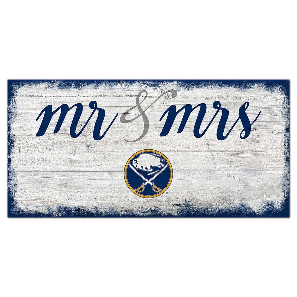 fan creations Buffalo Sabres Script Mr & Mrs 6x12 Sign