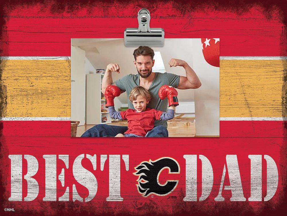 fan creations Calgary Flames Best Dad With Stripe Clip Frame