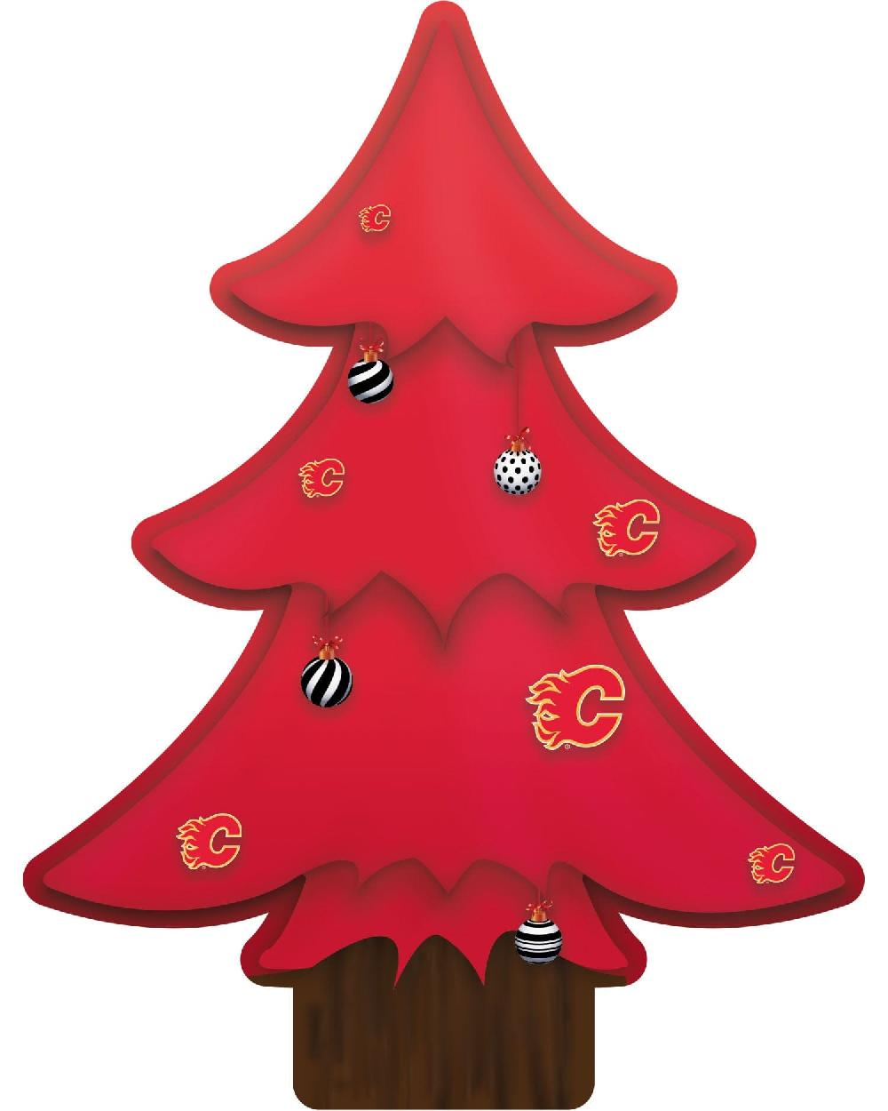 fan creations Calgary Flames Team Color Desktop Tree 12in