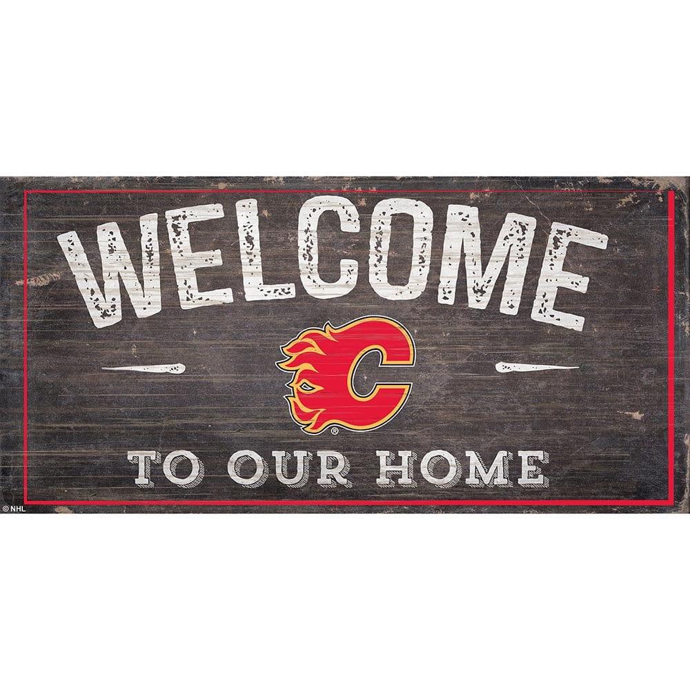 fan creations Calgary Flames Welcome Distressed 6x12