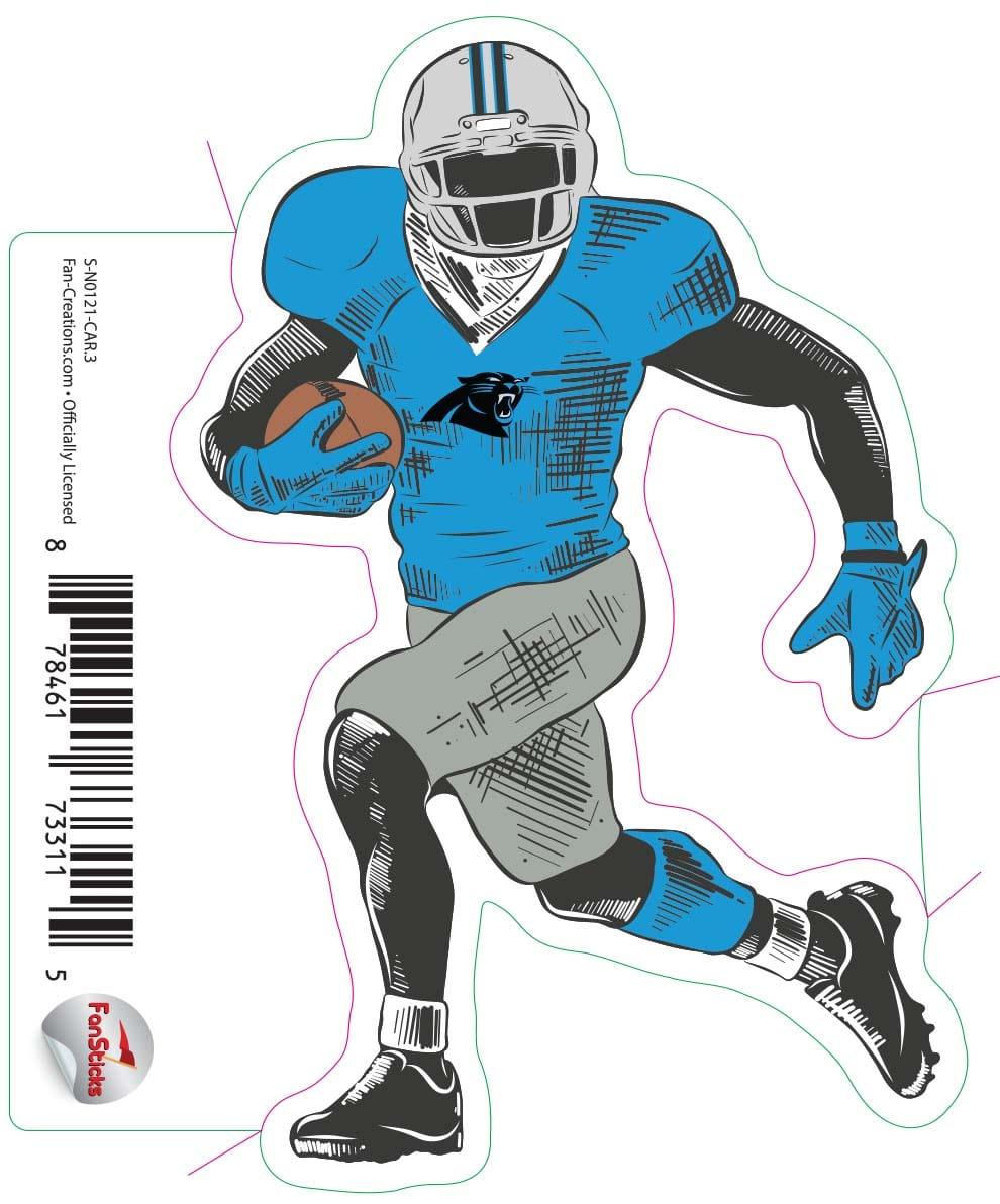 fan creations Carolina Panthers 3in Decal Player Illustration