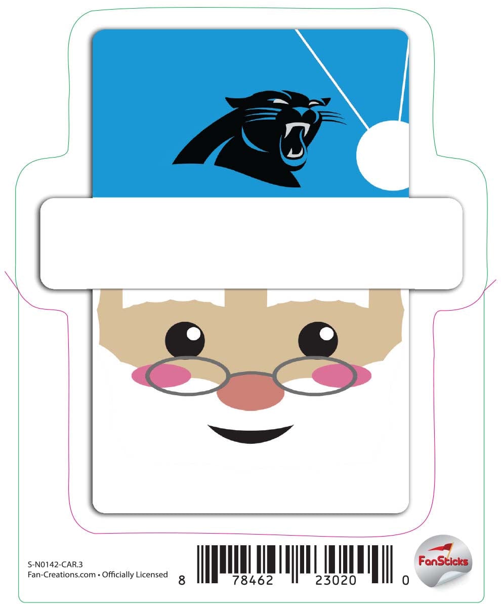 fan creations Carolina Panthers 3in Decal Santa Holiday Head