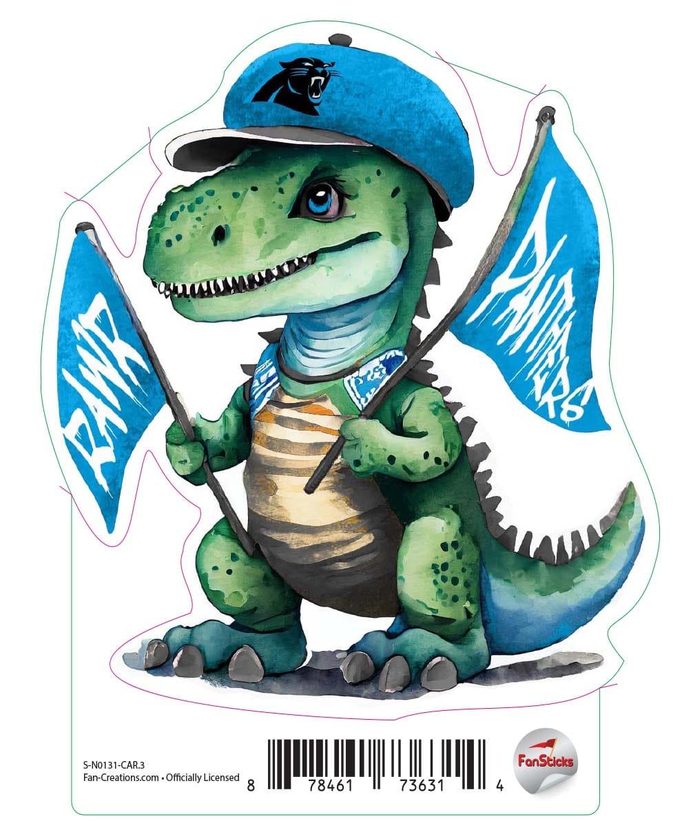 fan creations Carolina Panthers 3in Decal T-Rex Fan