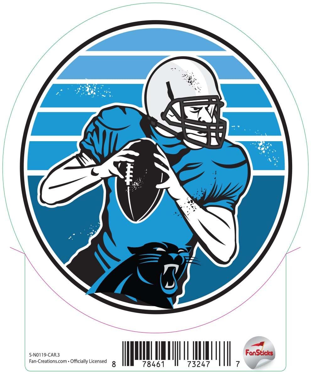 fan creations Carolina Panthers 3in Decal Vintage Circle Player