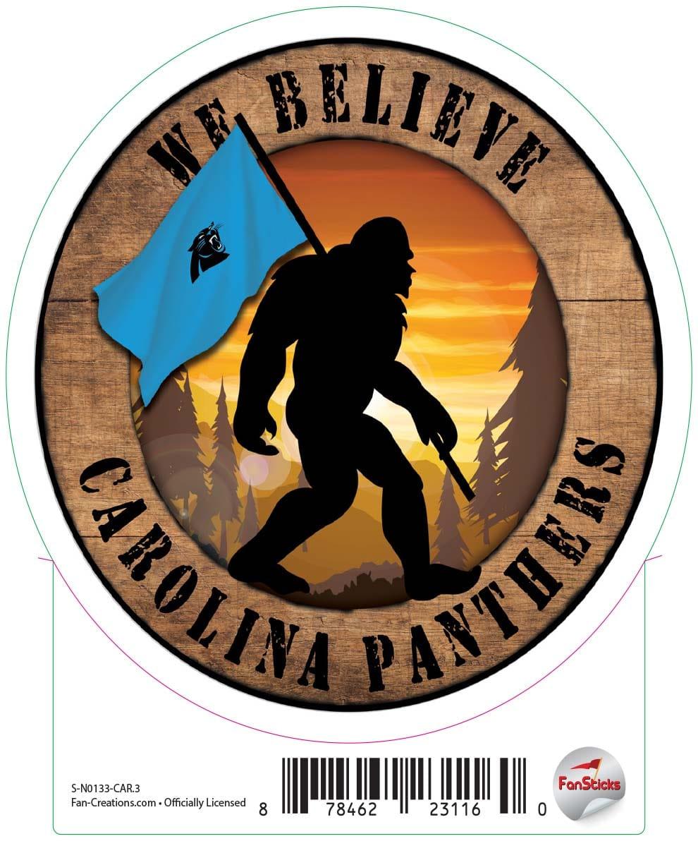 fan creations Carolina Panthers 3in Decal "We Believe" Bigfoot Circle