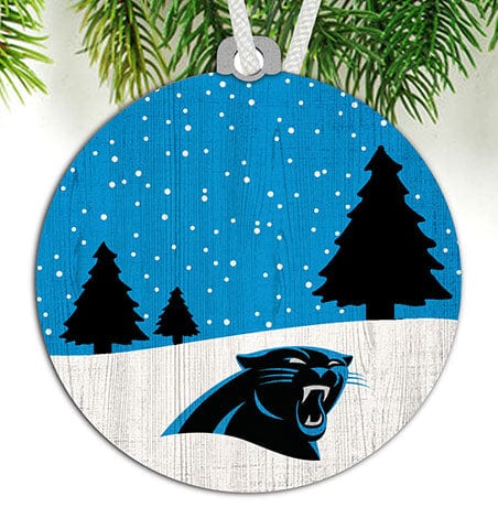 fan creations Carolina Panthers Snow Scene Ornament