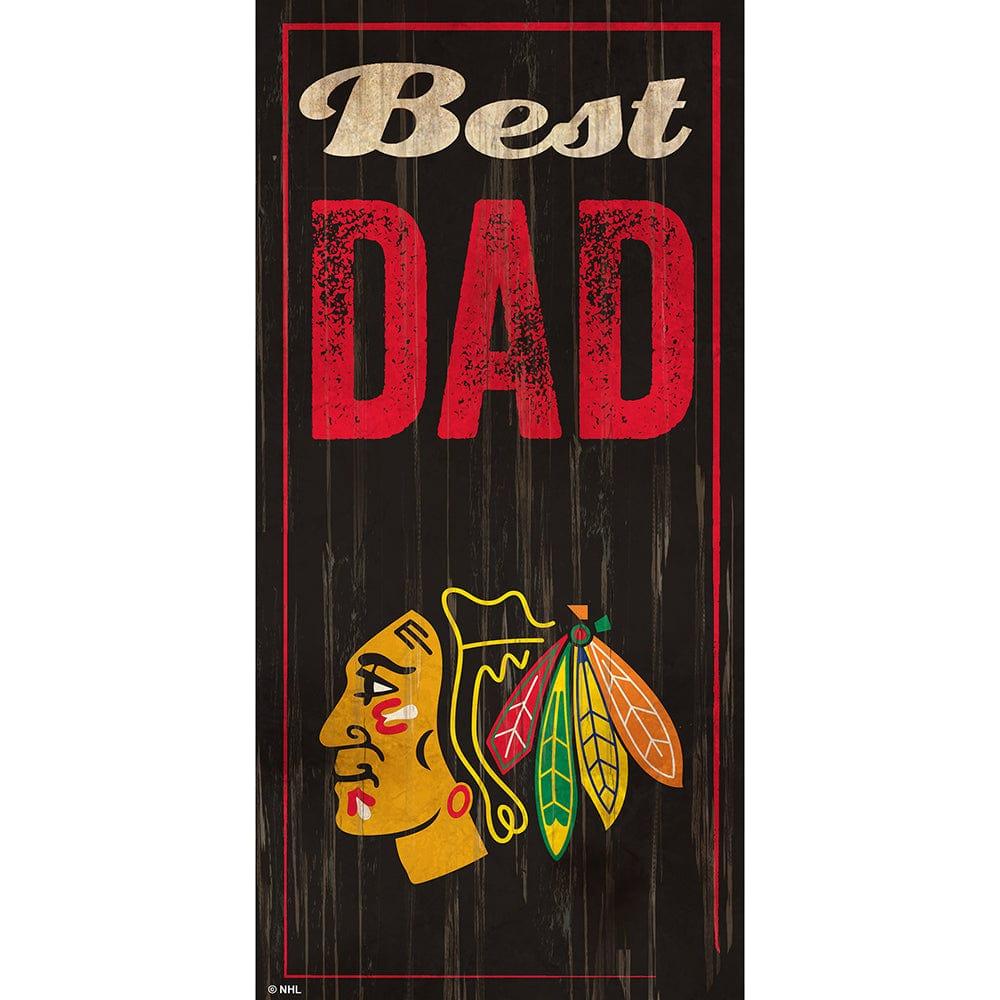 fan creations Chicago Blackhawks Best Dad 6x12 Sign