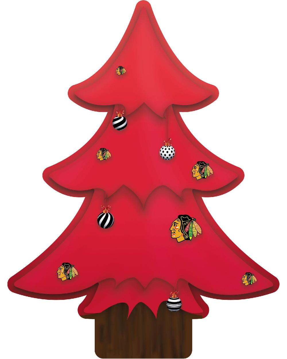 fan creations Chicago Blackhawks Team Color Desktop Tree 12in