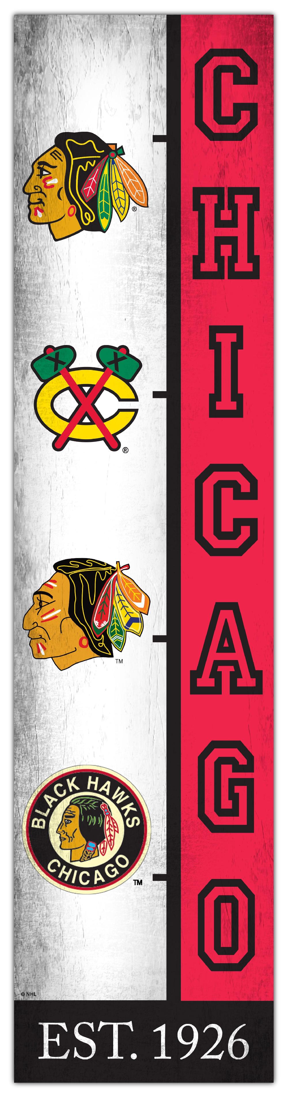 fan creations Chicago Blackhawks Team Logo Progression 6x24
