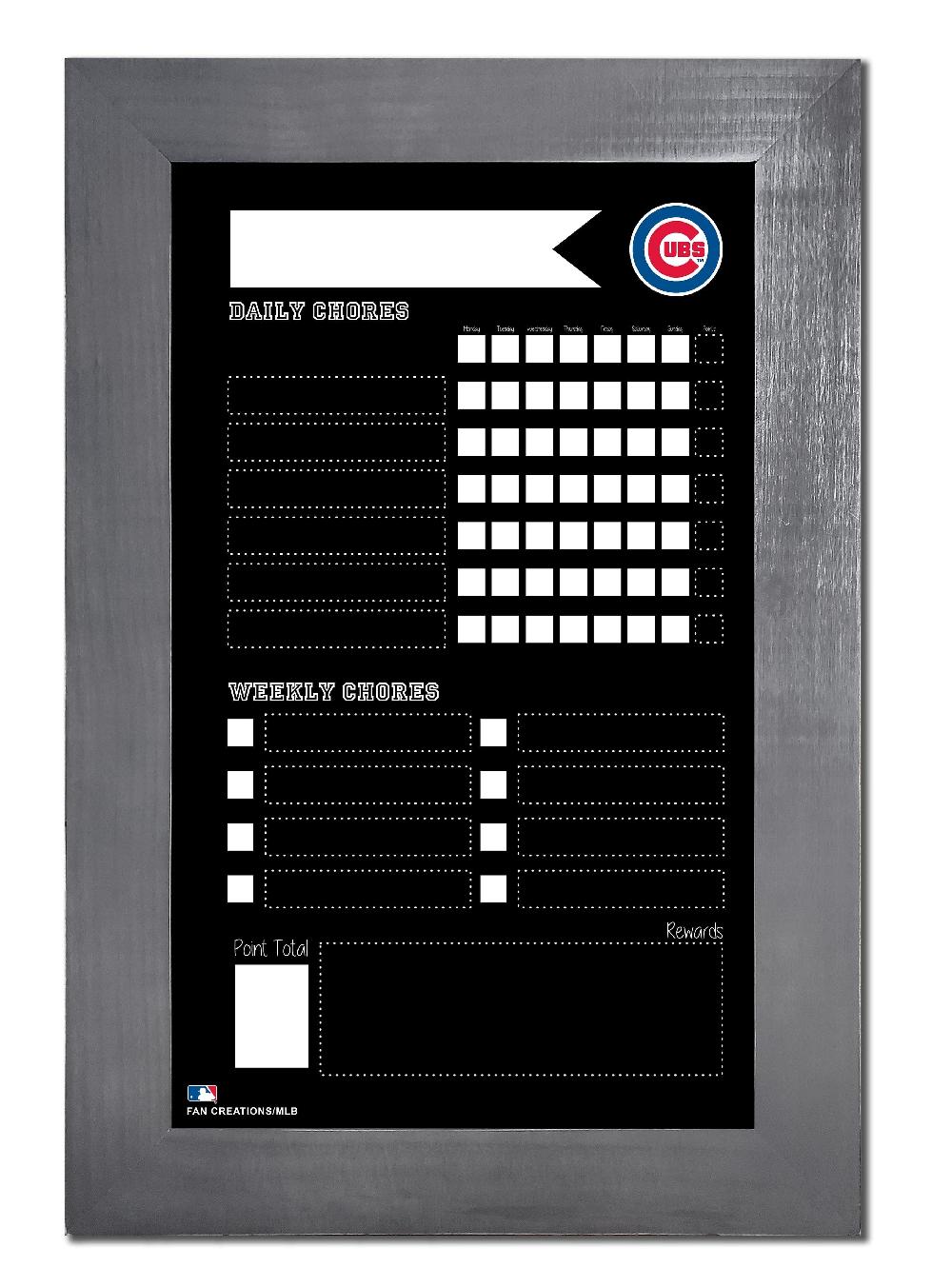 fan creations Chicago Cubs Chore Chart Chalkboard 11x19 With Frame