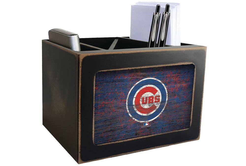 fan creations Chicago Cubs Distressed Desktop Organizer With Team Color