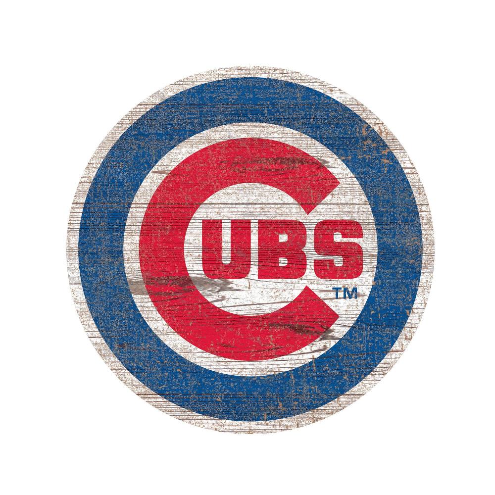 fan creations Chicago Cubs Distressed Logo Cutout Sign
