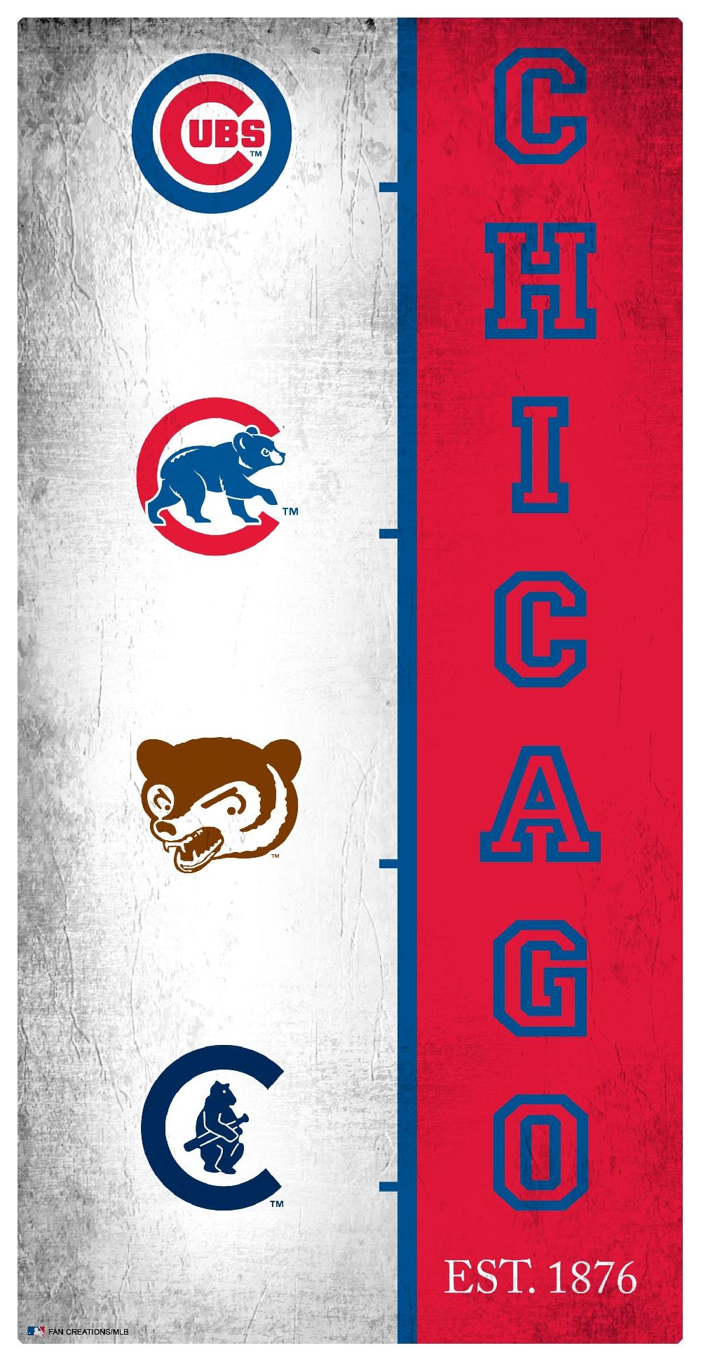 fan creations Chicago Cubs Team Logo Progression 6x12