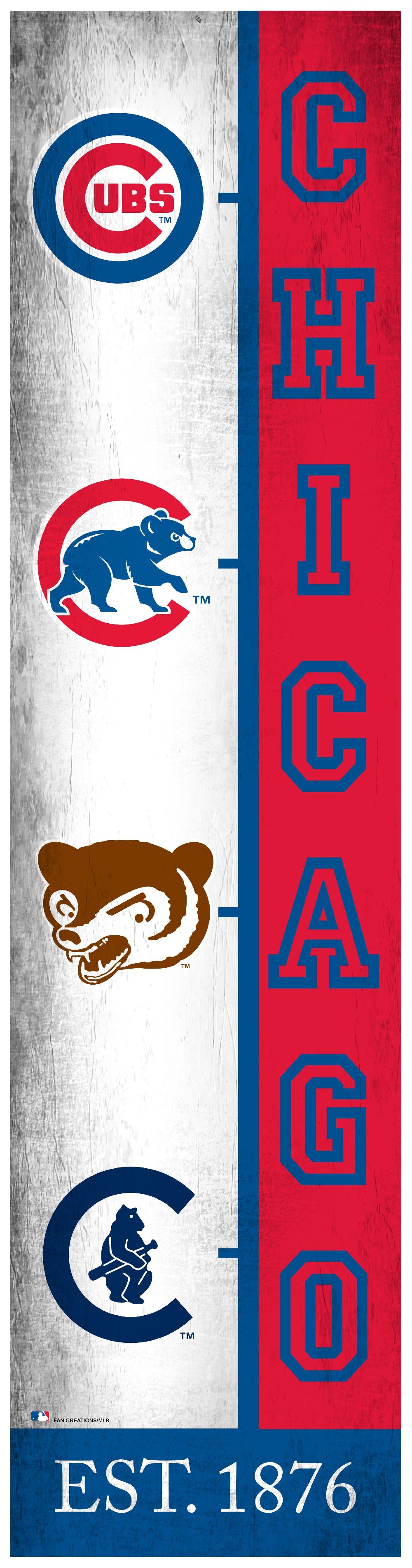fan creations Chicago Cubs Team Logo Progression 6x24
