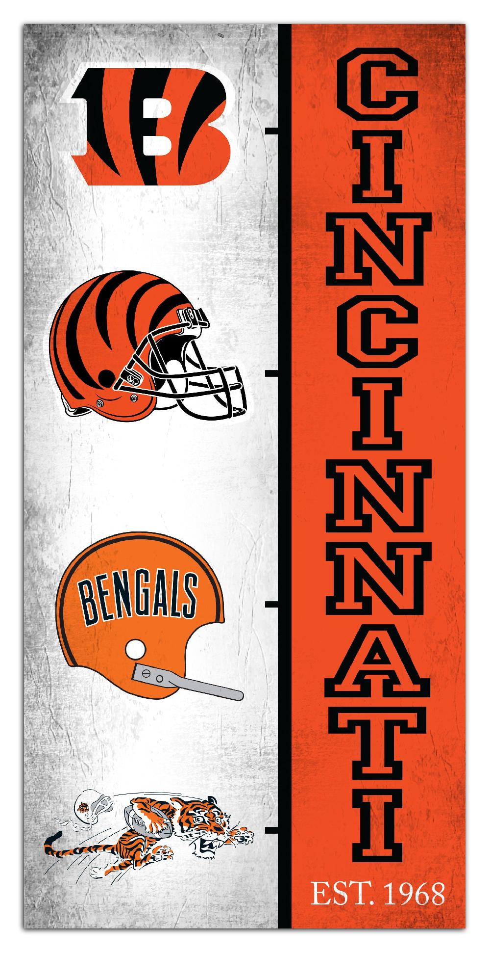 Fan Creations Cincinnati Bengals Team Logo Progression 6x12