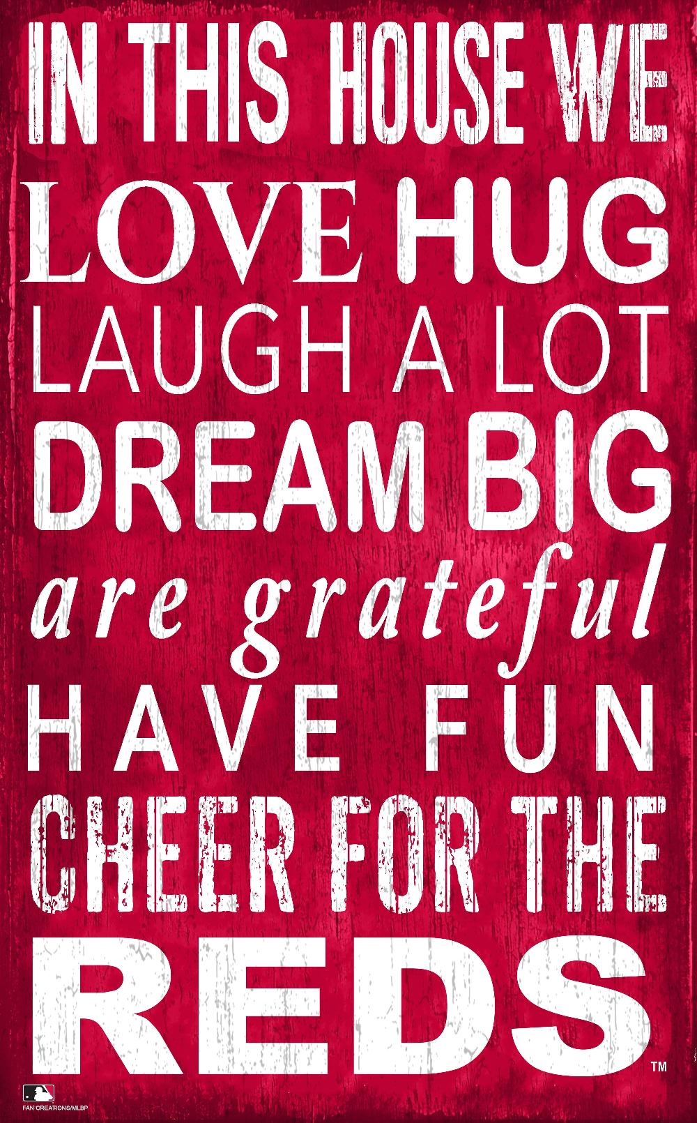 fan creations Cincinnati Reds In This House 11x19 Sign