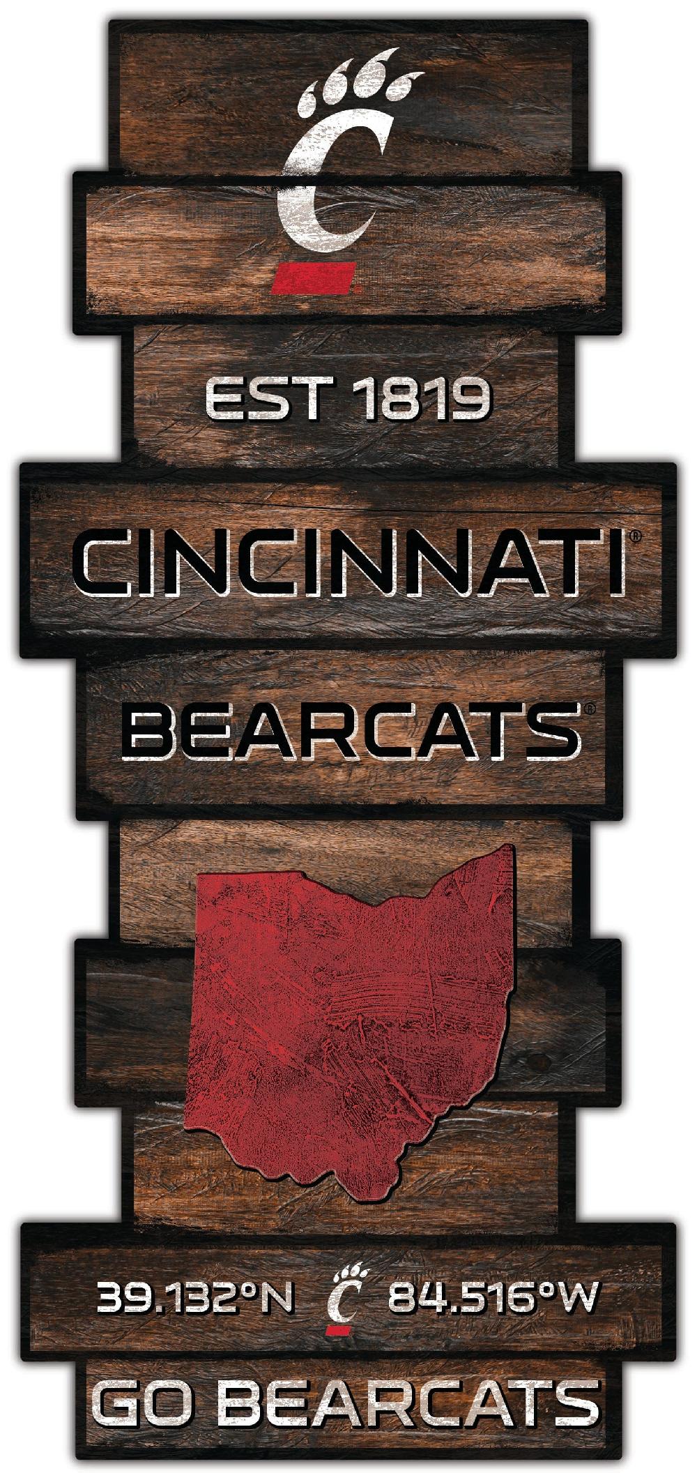 fan creations Cincinnati Wood Celebration Stack 24" Sign