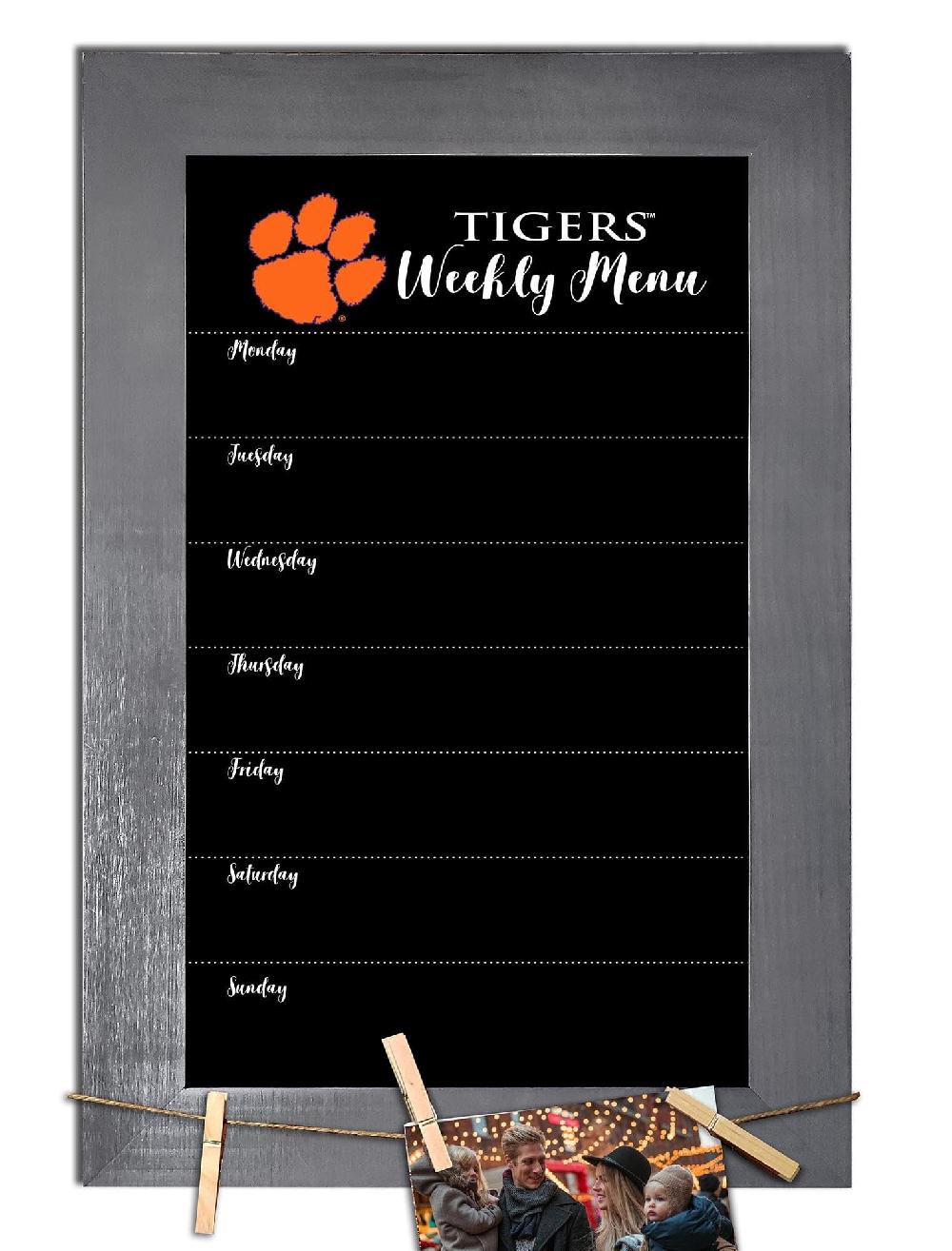 fan creations Clemson Weekly Chalkboard With Frame & Clothespins