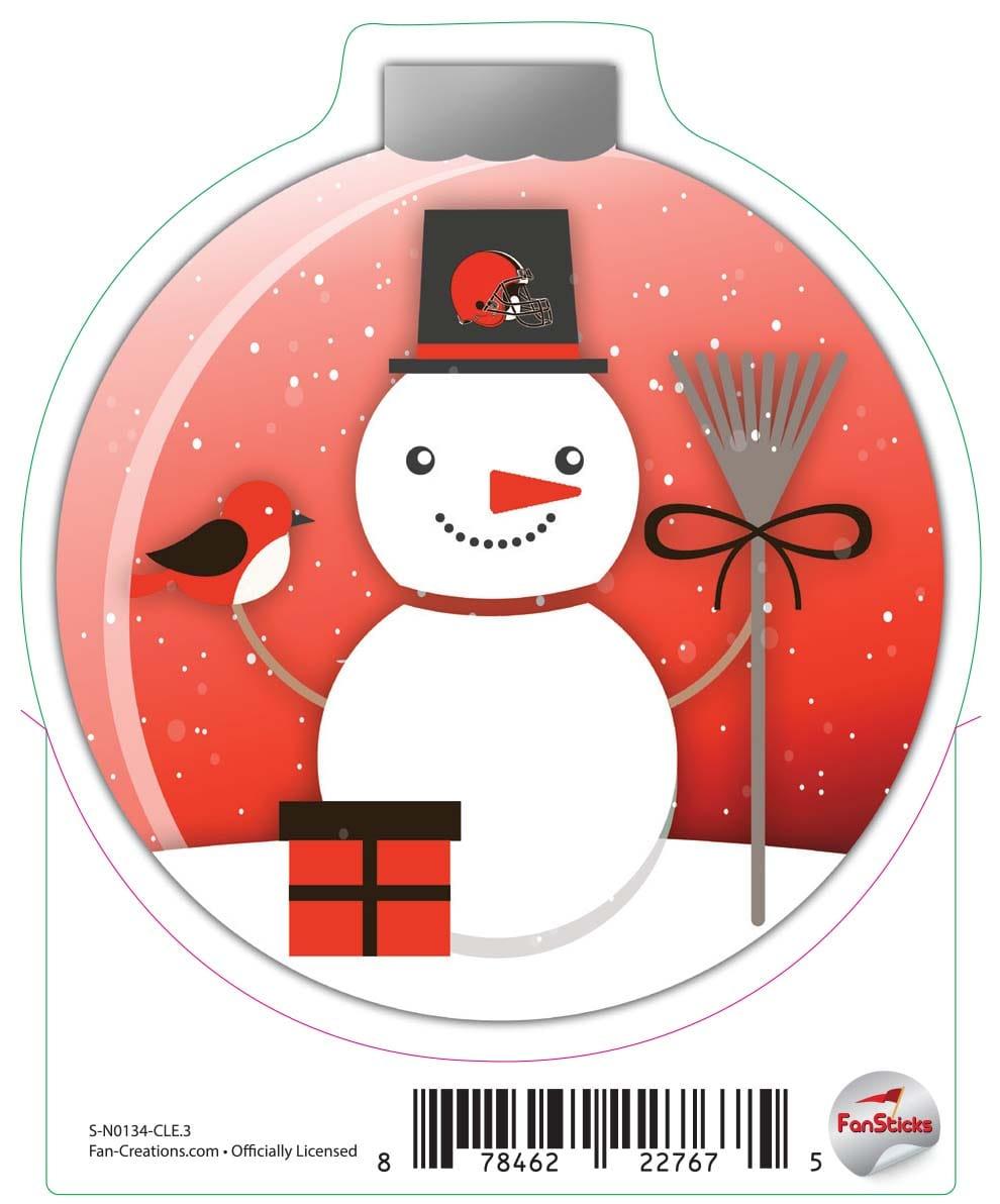 fan creations Cleveland Browns 3in Decal Snowman Ornament