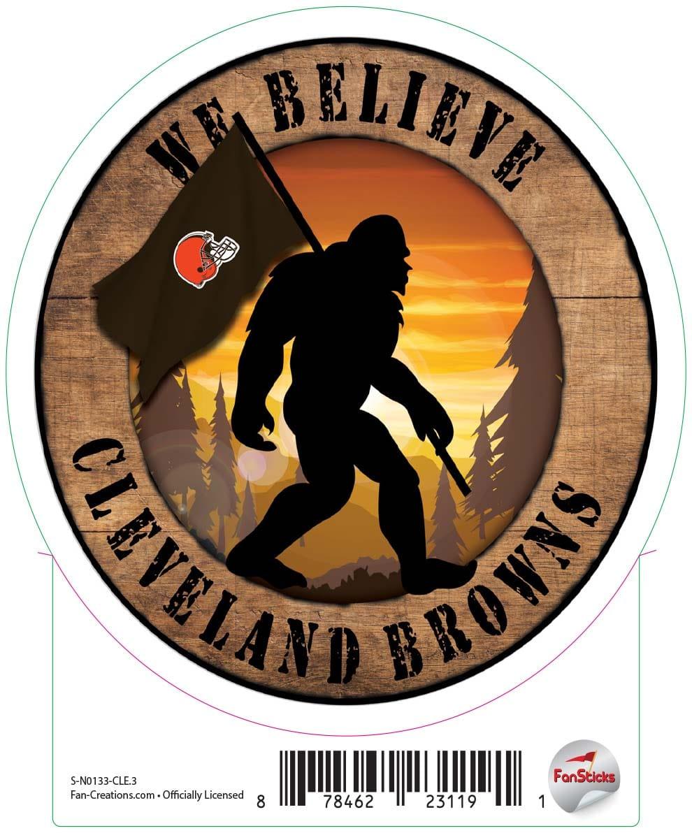 fan creations Cleveland Browns 3in Decal We Believe Bigfoot Circle
