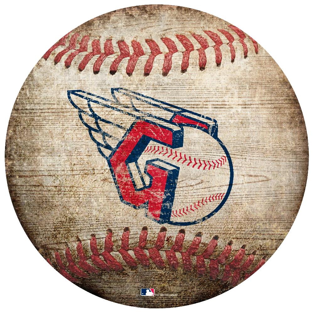 fan creations Cleveland Guardians 12" Baseball Shaped Sign