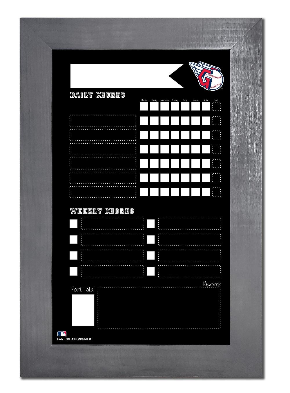 fan creations Cleveland Guardians Chore Chart Chalkboard 11x19 With Frame